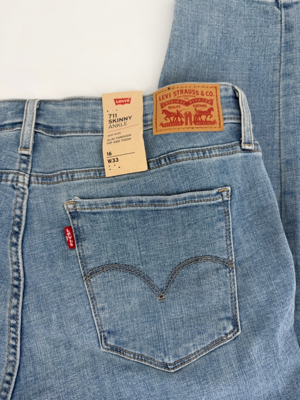 Levi’s 711 Skinny Ankle Jeans Women 16 W33 Distressed Stretch New - Picture 10 of 16